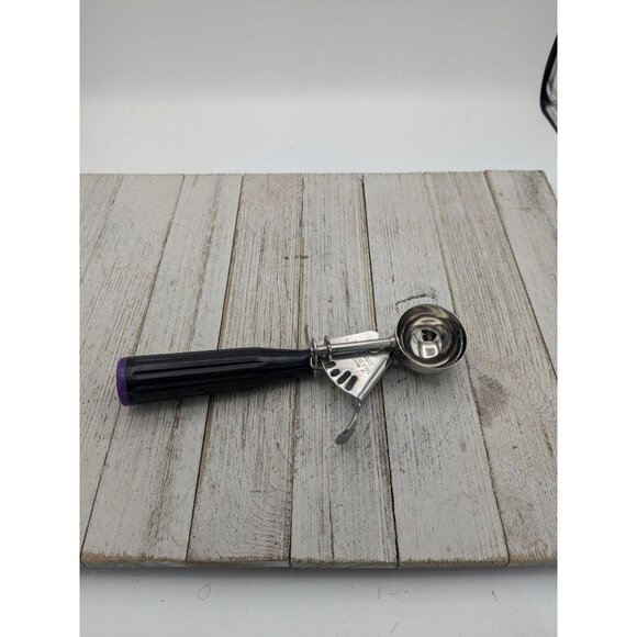 SYSCO 18-8 Stainless Steel Black Handle Scoop Food Disher #40 - Picture 1 of 6